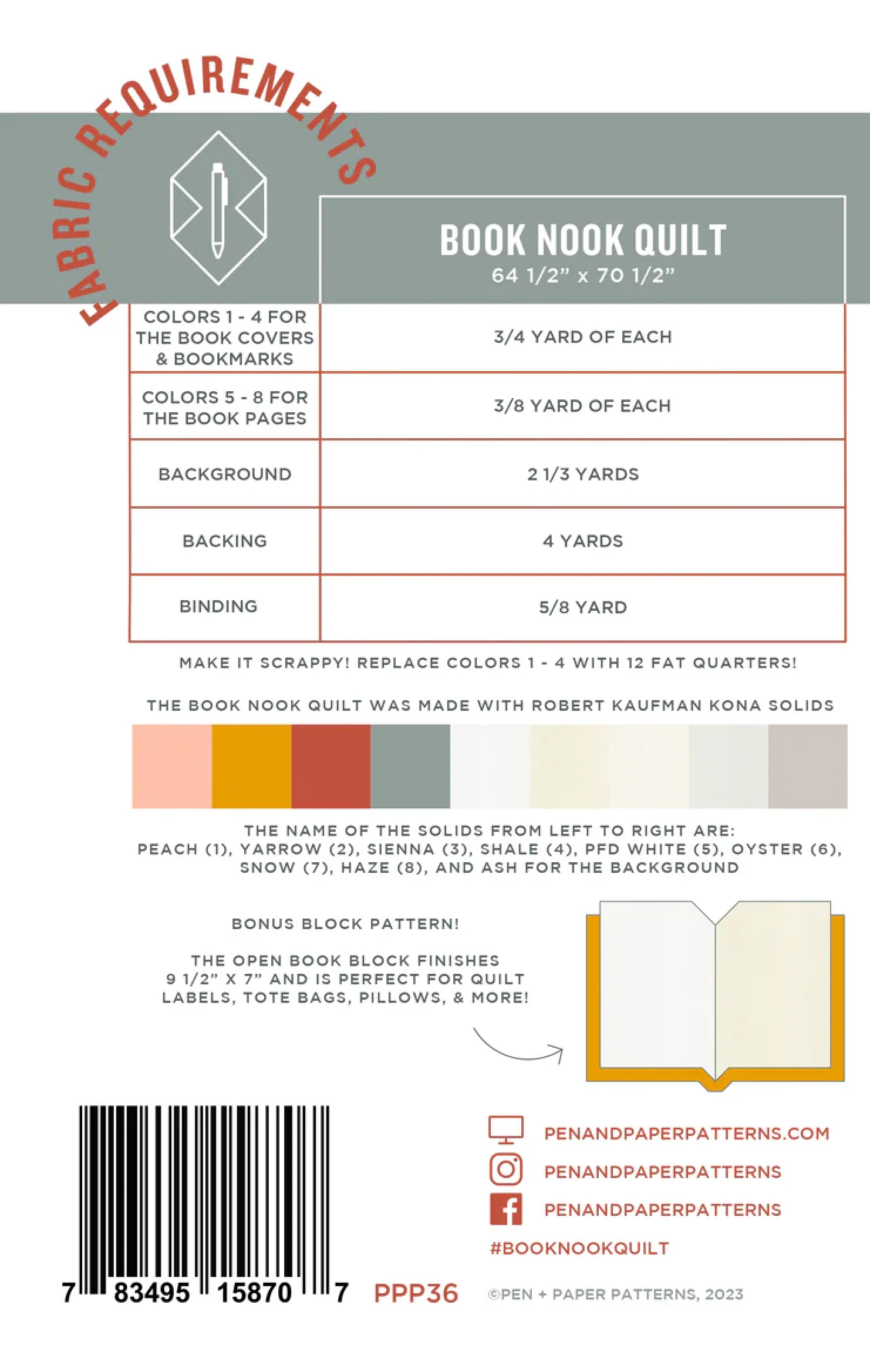 Pen and Paper Patterns Book Nook Quilt - Image 6