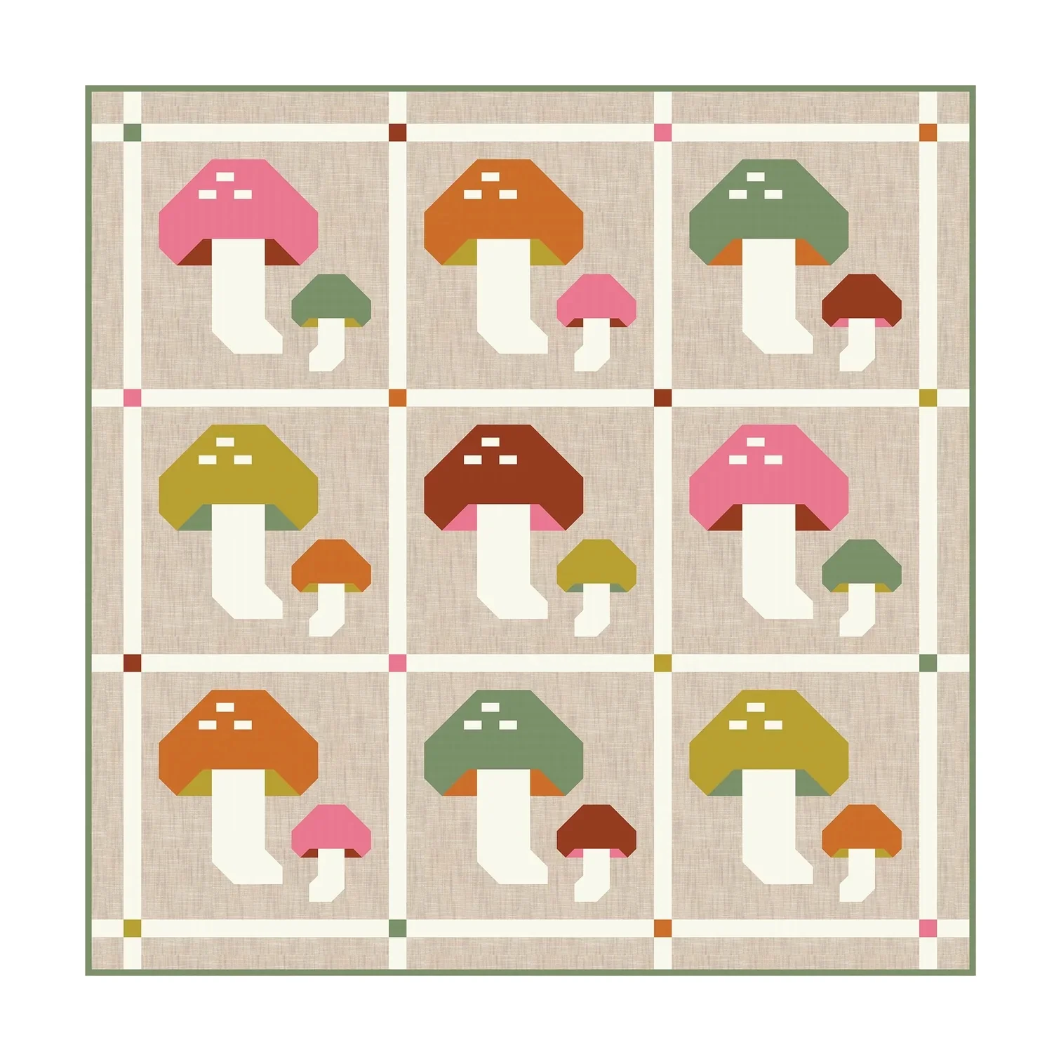 Pen and Paper Patterns Forest Fungi Quilt - Image 7