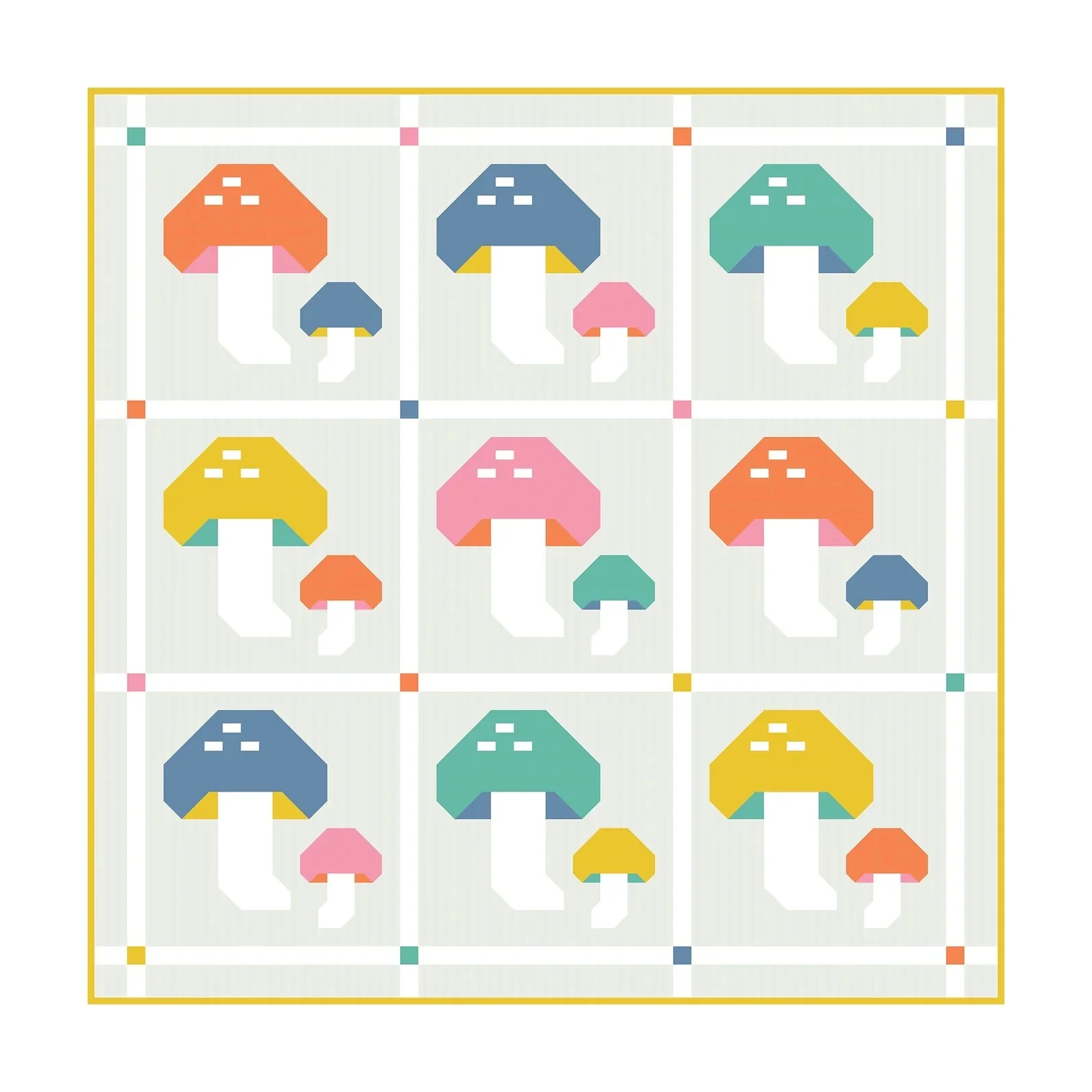 Pen and Paper Patterns Forest Fungi Quilt - Image 9