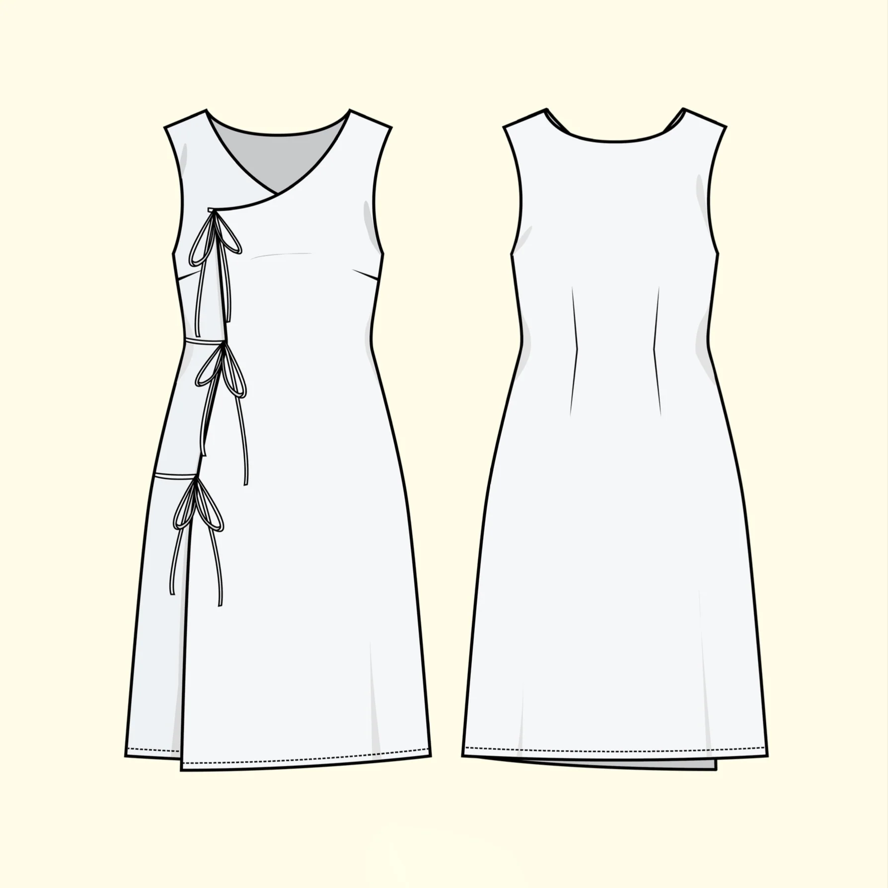 Puff and Pencil Crossover Dress - Image 5