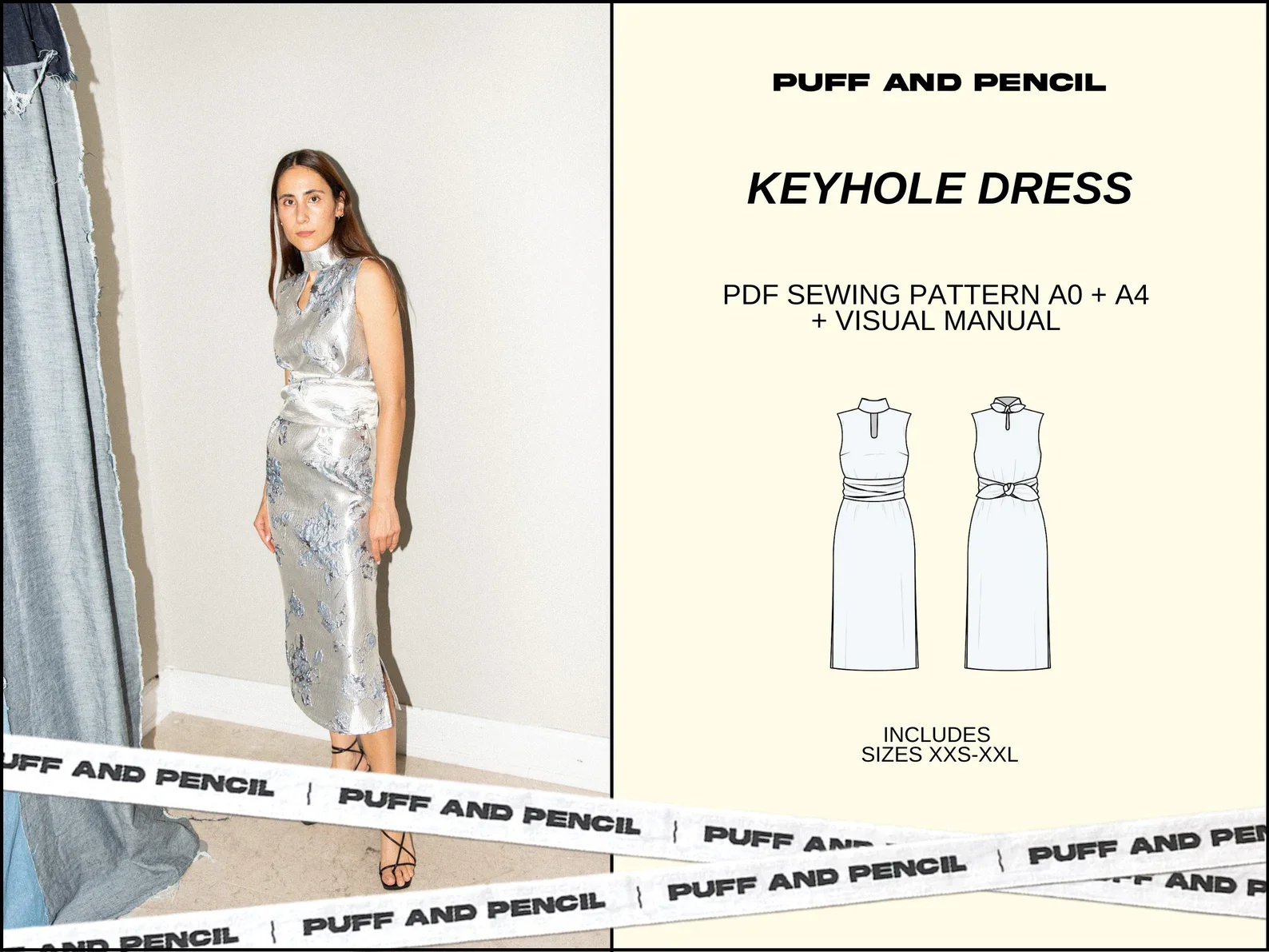 Puff and Pencil Keyhole Dress - Image 5