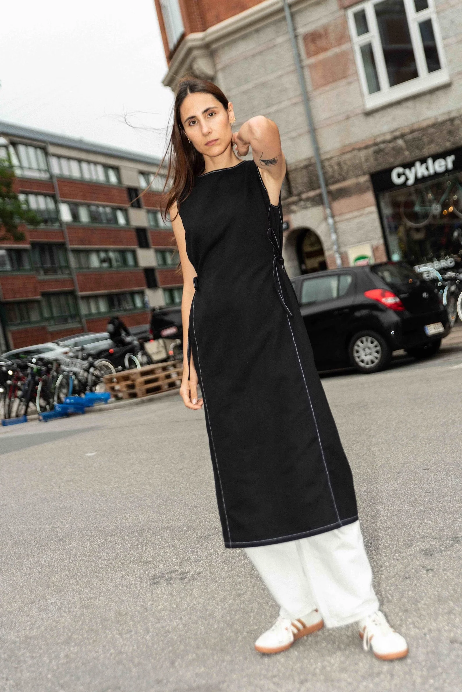 Puff and Pencil Panel Dress - Image 2