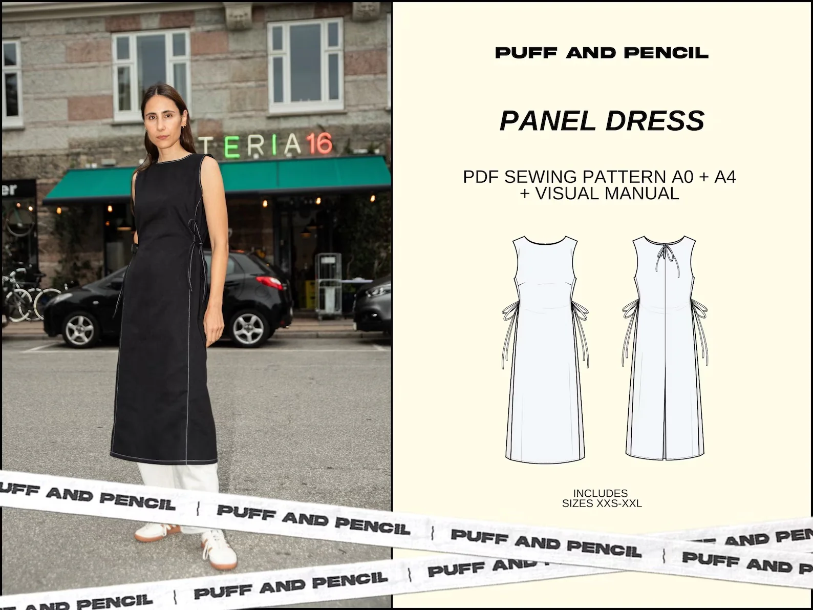 Puff and Pencil Panel Dress - Image 9