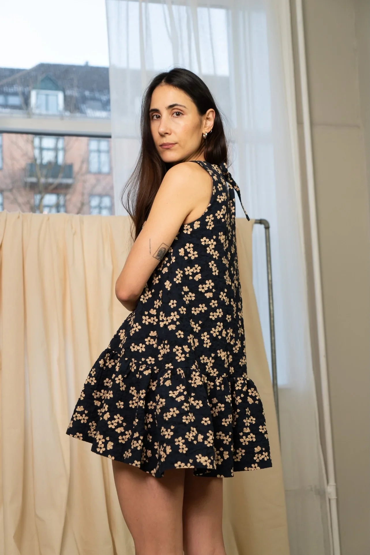 Puff and Pencil Ruffle Dress - Image 2