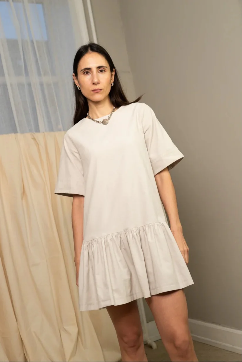 Puff and Pencil Ruffle Dress & Big T Sleeve