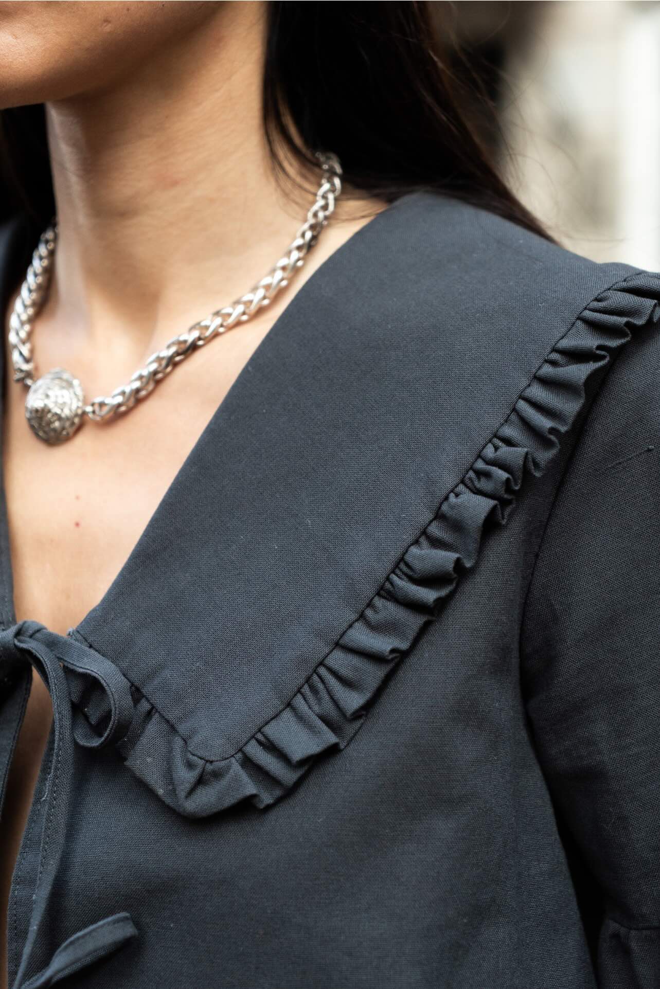 Puff and Pencil Tie Blouse, Lantern Sleeve & Peggy Collar - Image 5