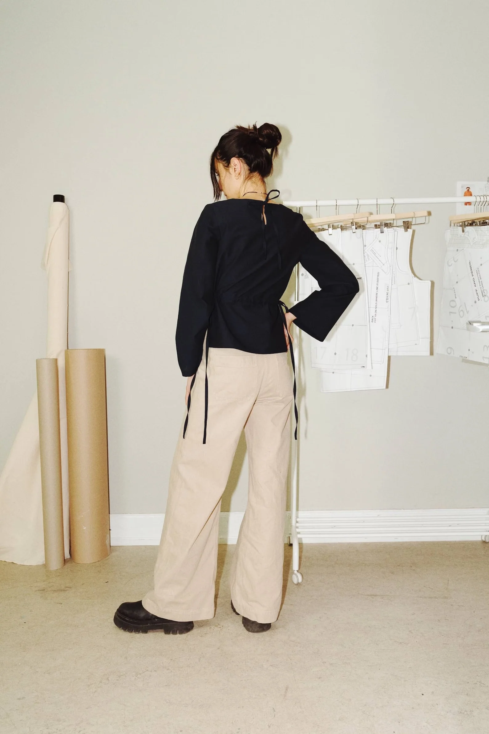 Puff and Pencil Tie Waist Blouse & Cone Sleeve - Image 5