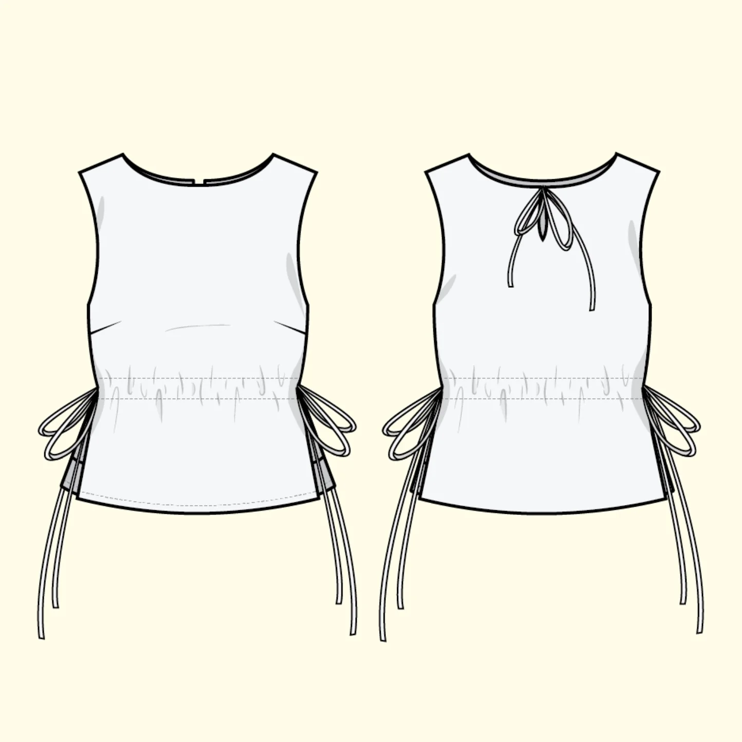Puff and Pencil Tie Waist Blouse & Cone Sleeve - Image 7