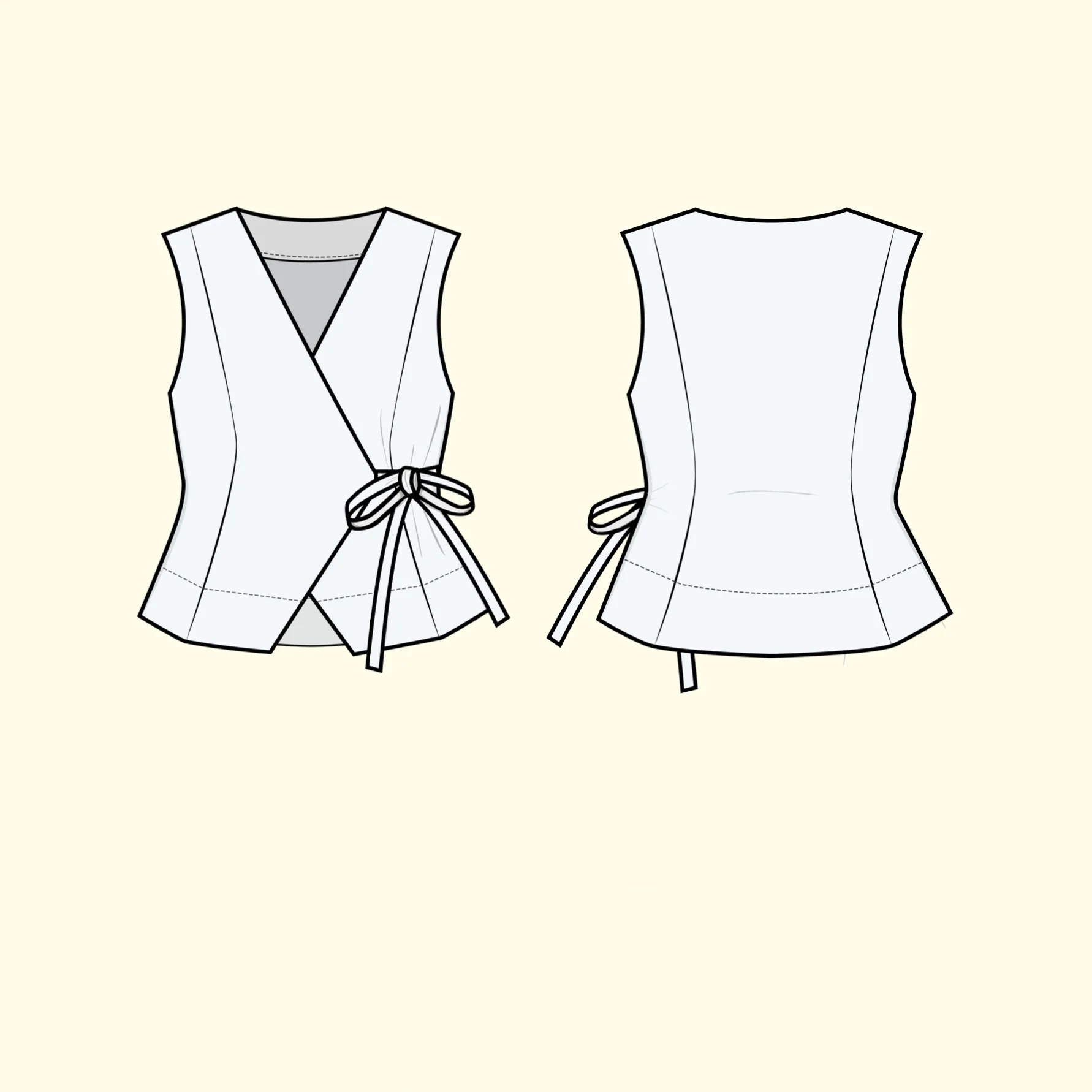 Puff and Pencil Wrap Blouse & Straight Sleeve - Image 7