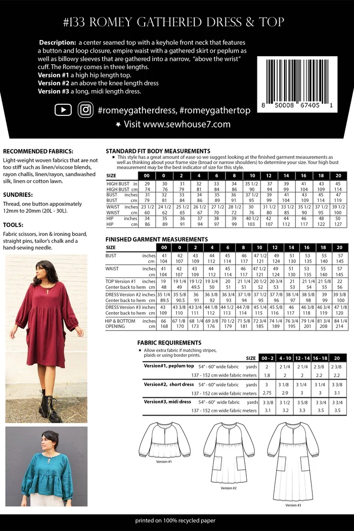 Sew House Seven Romey Gathered Dress and Top - Image 27