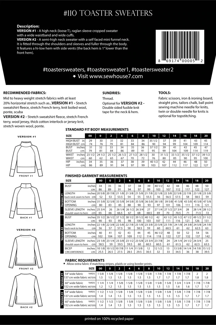 Sew House Seven Toaster Sweaters - Image 21
