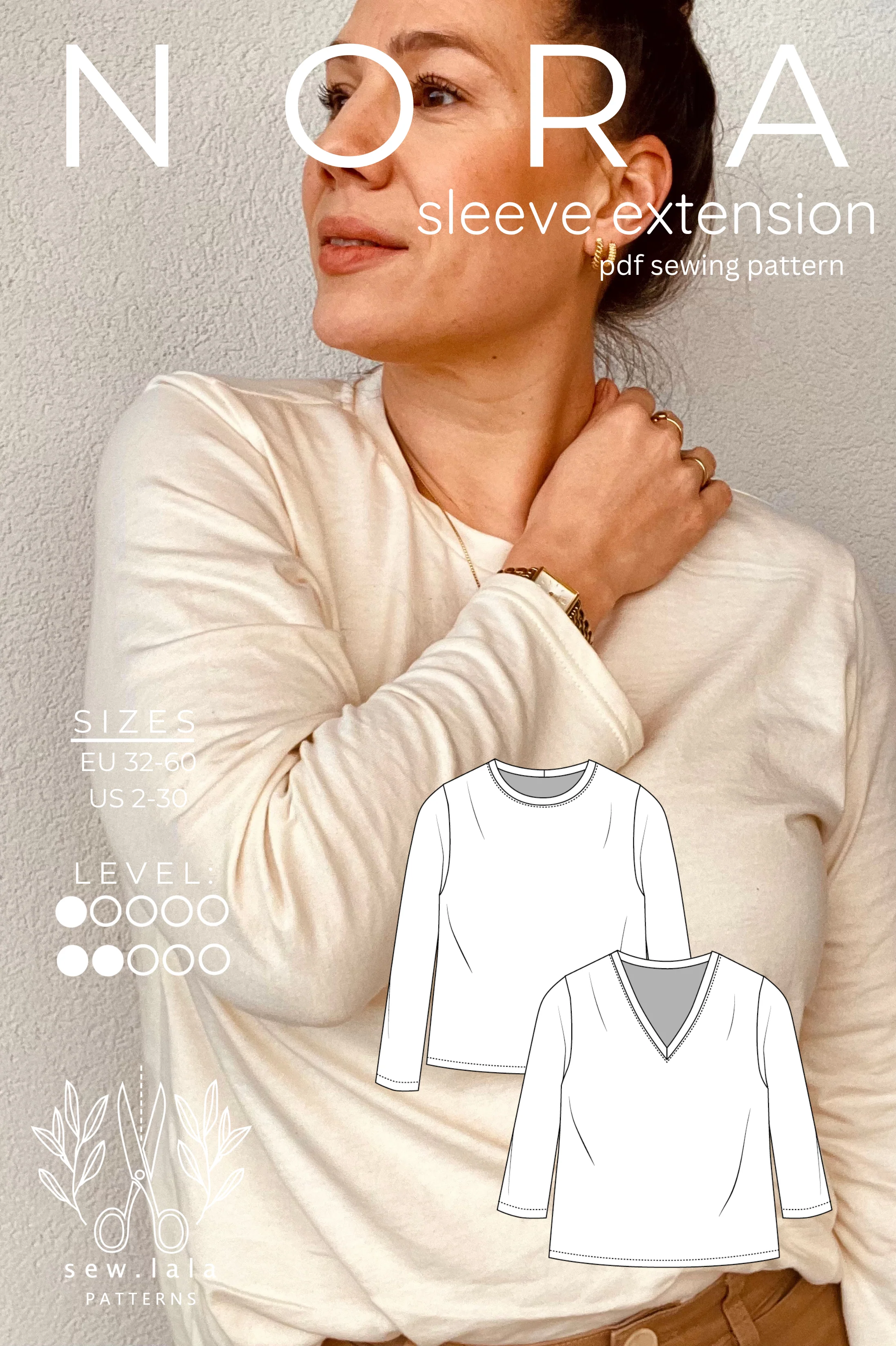 Sew.lala Patterns Nora Tee Sleeve Extension - Image 6