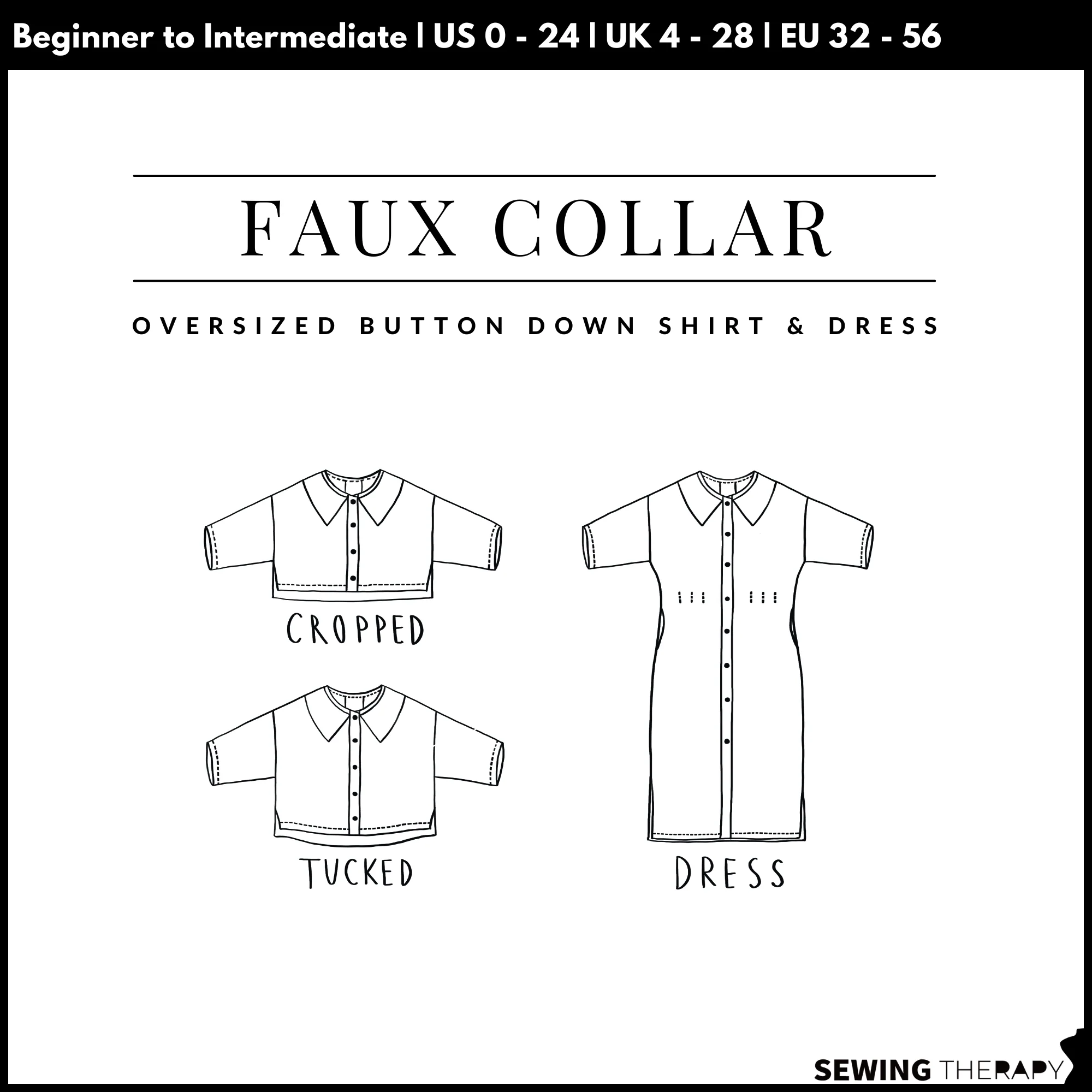 Sewing Therapy Faux Collar Shirt and Dress - Image 14