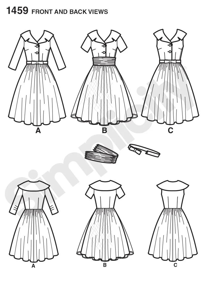Simplicity 1950's Vintage Dress S1459 - Image 4