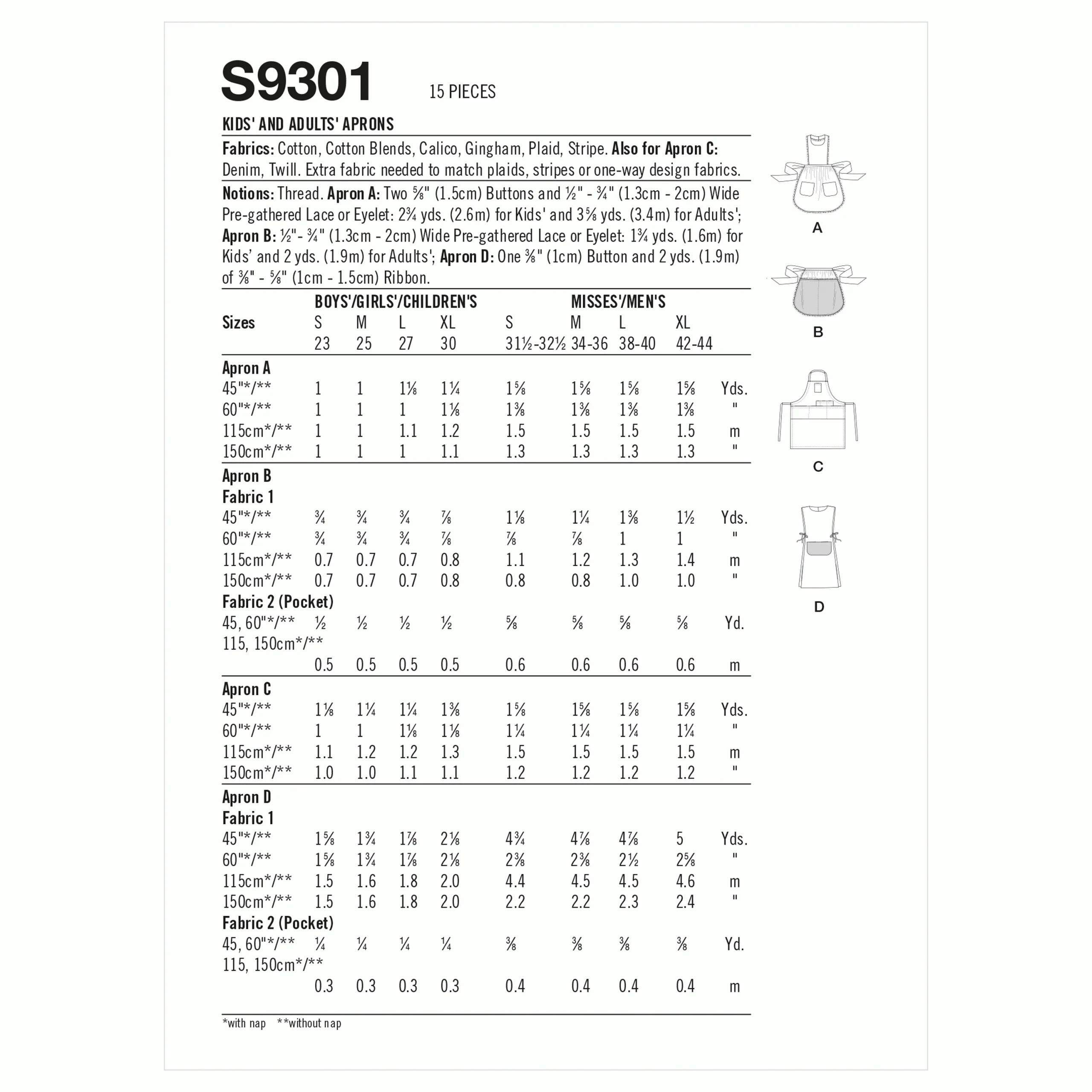 Simplicity Adult/Child Aprons S9301 - Image 6
