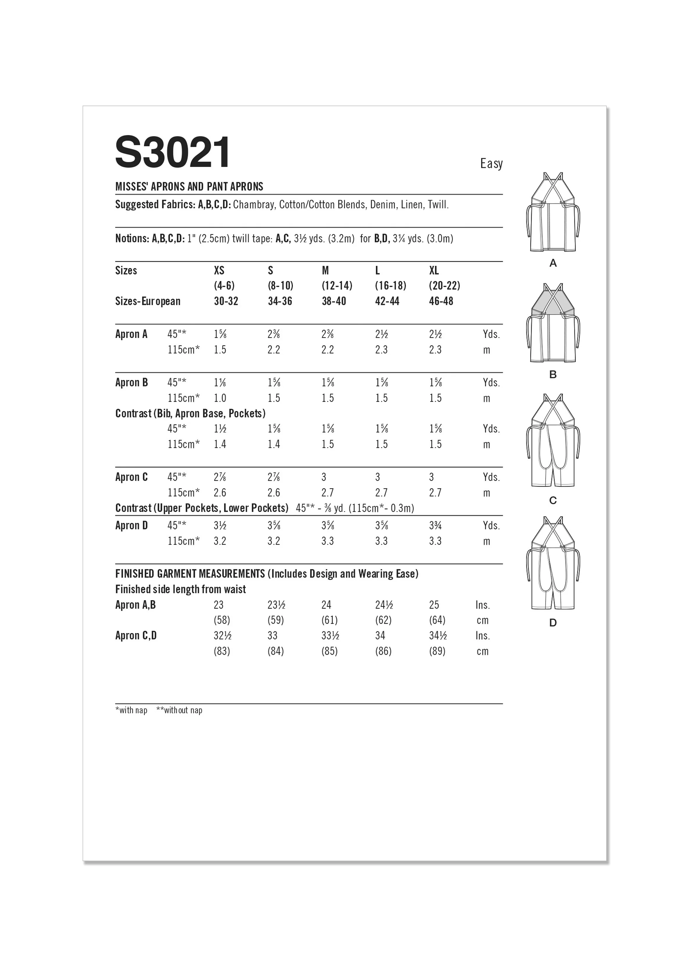 Simplicity Aprons & Trouser Aprons S3021 - Image 11