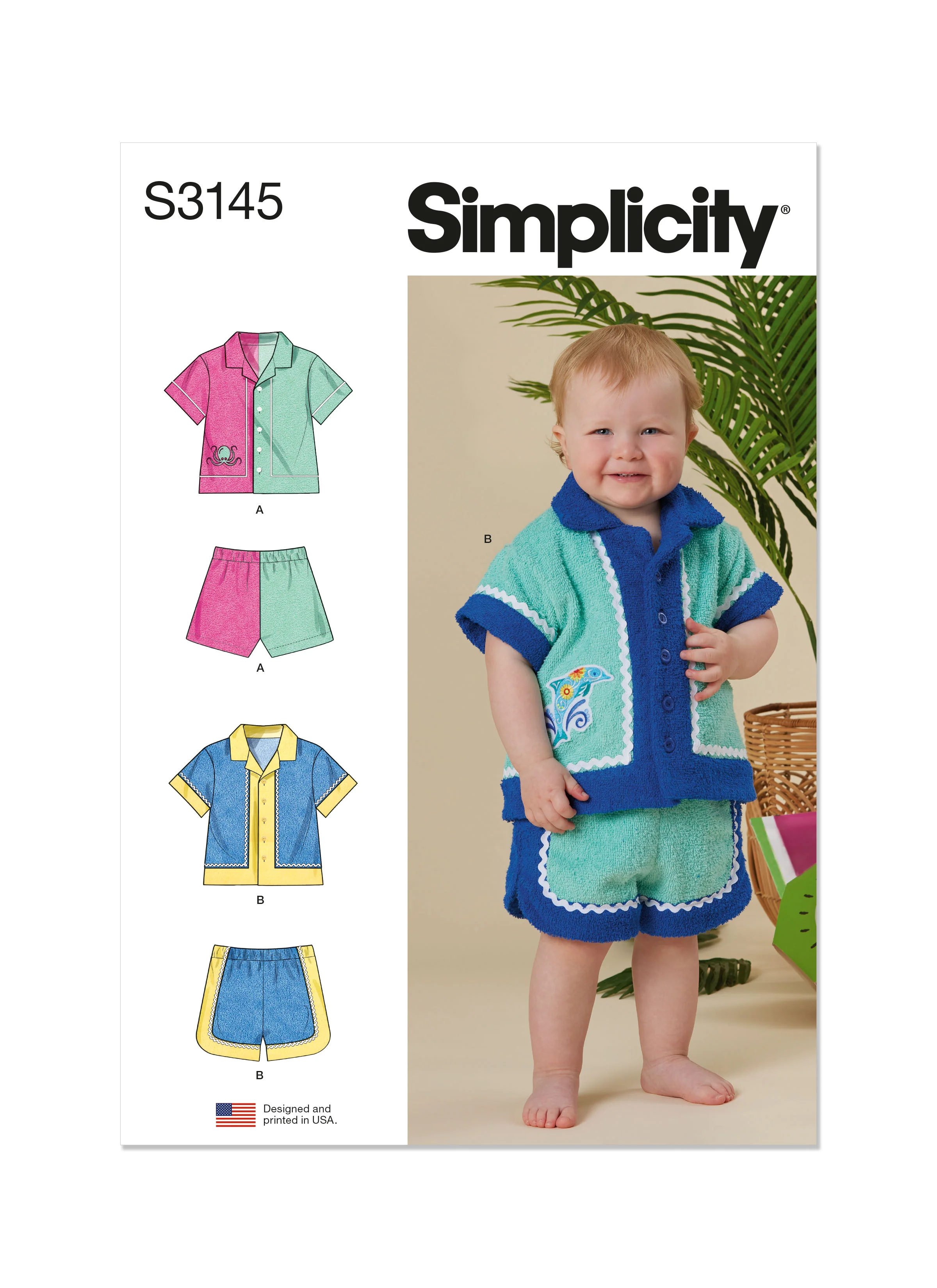 Simplicity Babies' Contrast Shirt and Shorts S3145 - Image 2