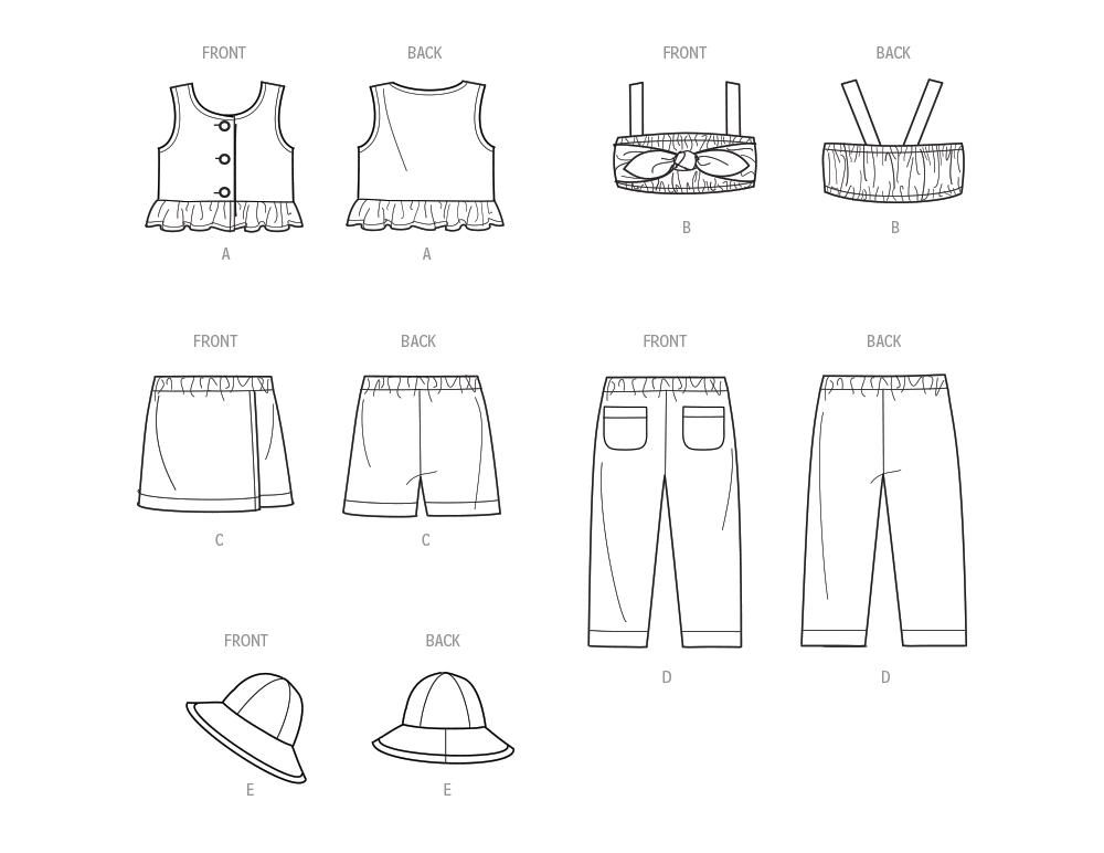 Simplicity Baby/Child Top, Skort & Trousers S9797 - Image 10