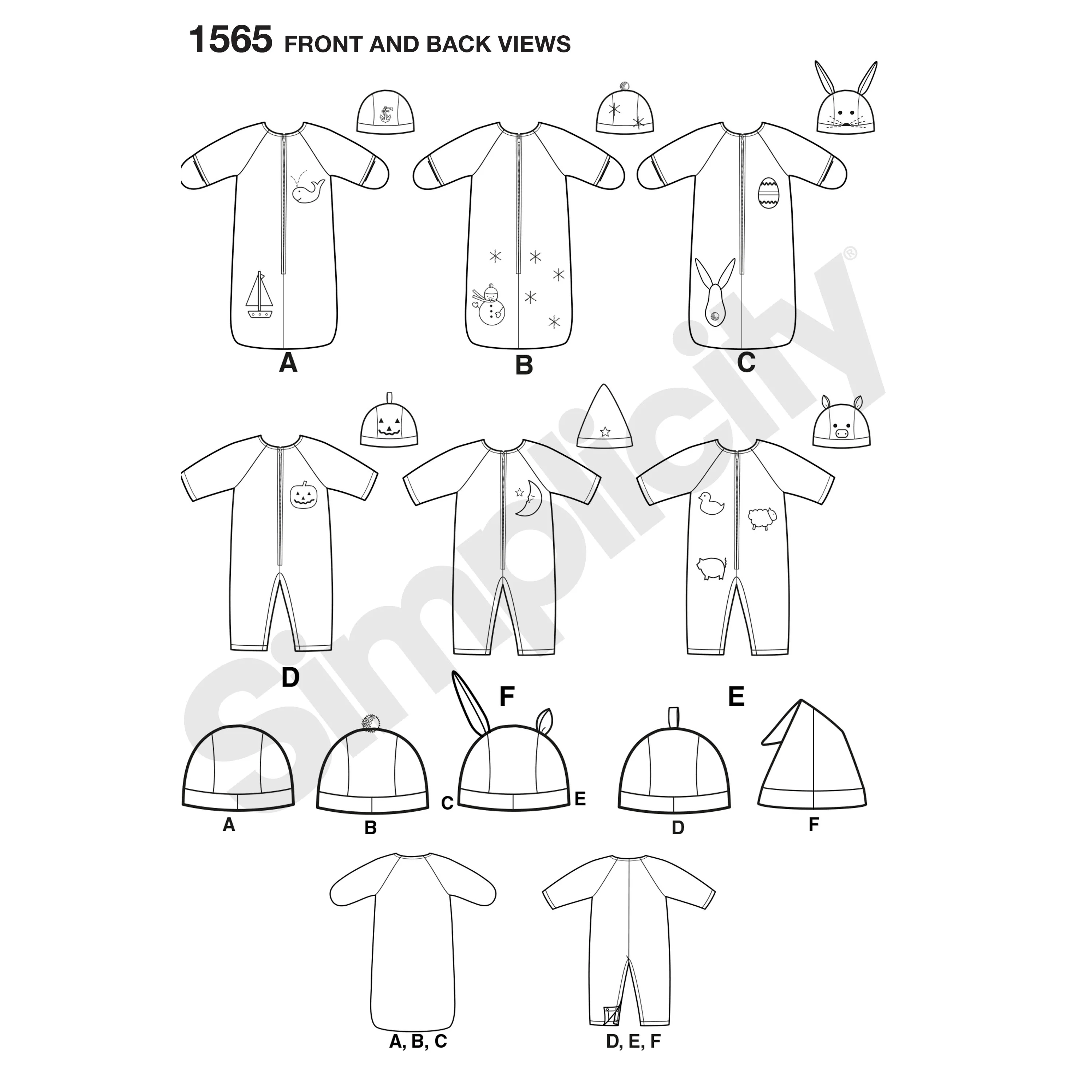 Simplicity Bunting, Romper and Hats S1565 - Image 3