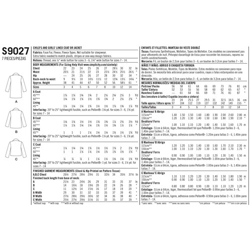 Simplicity Child/Girl/Teen Coats S9027 - Image 9