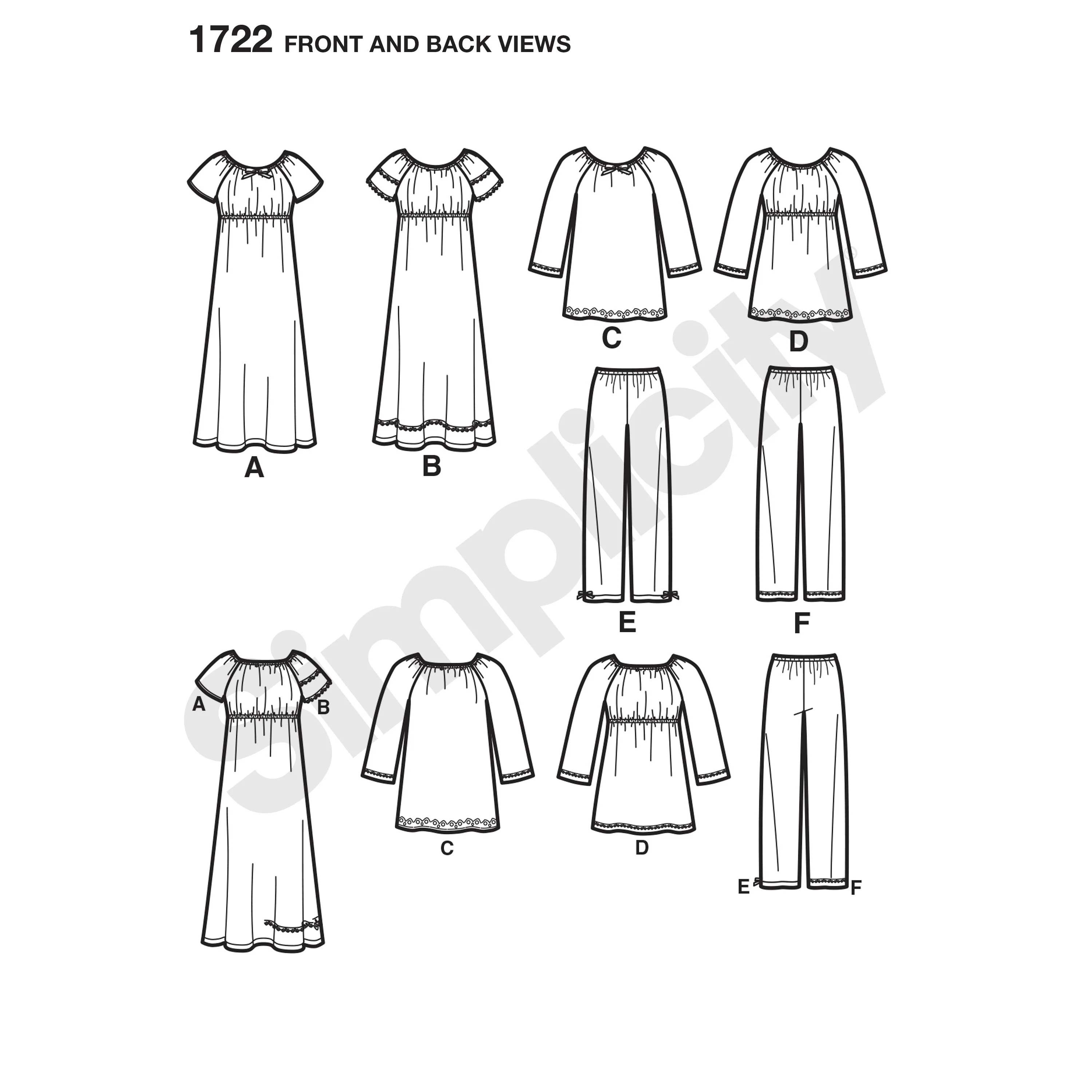 Simplicity Child/Teen Nightwear S1722 - Image 4