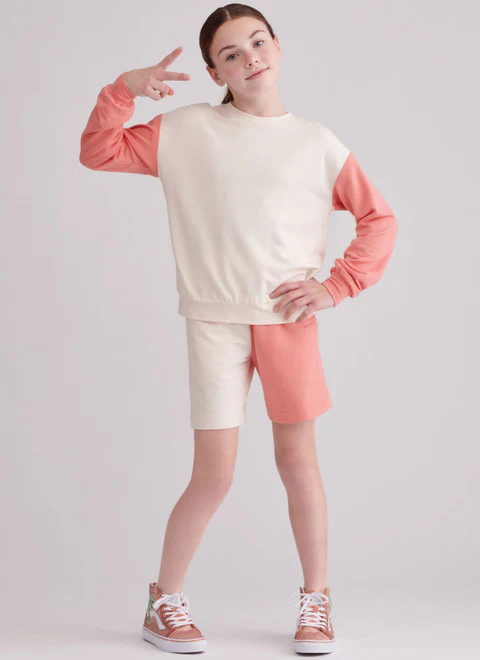 Simplicity Child/Teen Sweatshirt and Shorts S9801 - Image 4