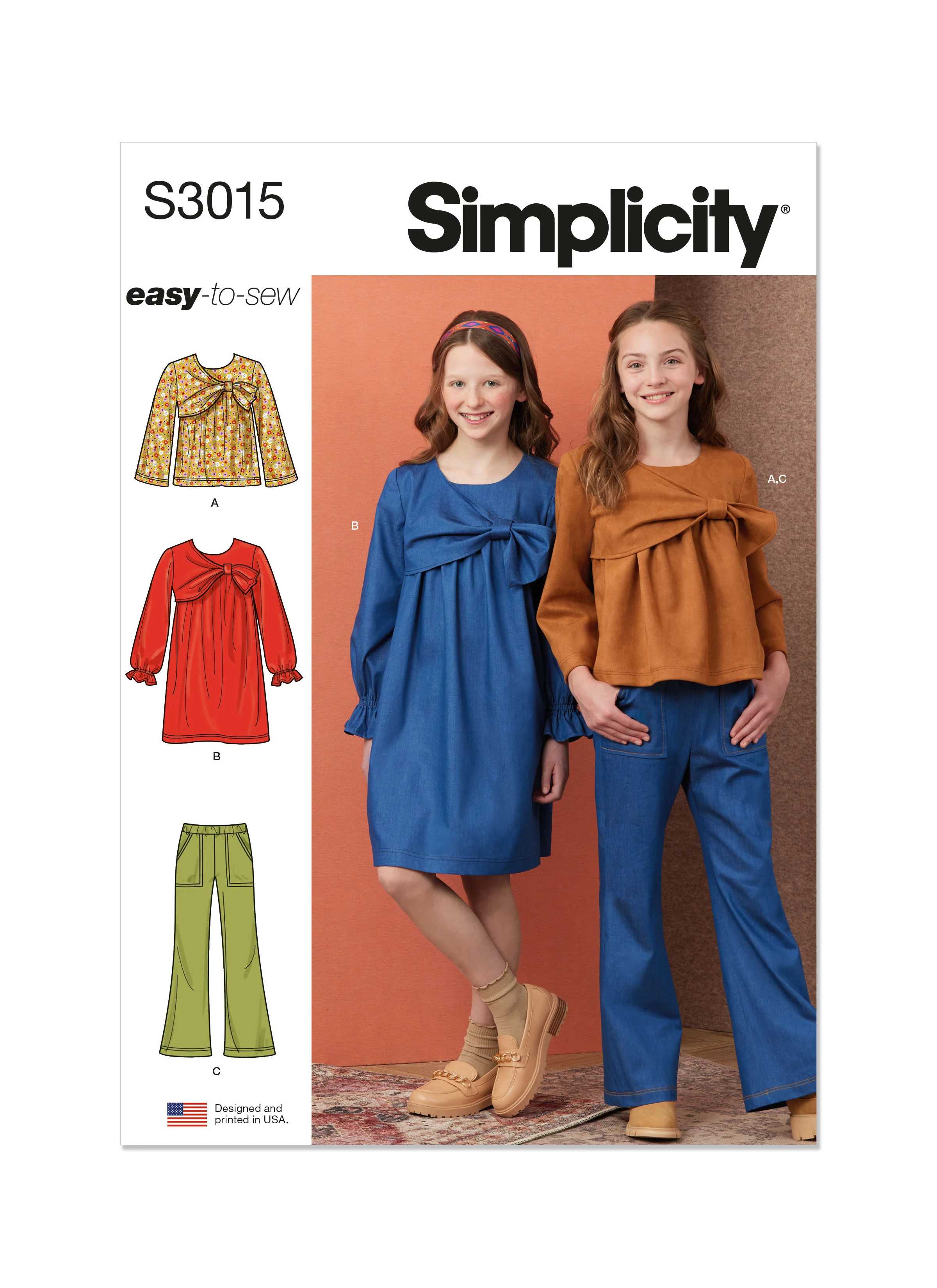 Simplicity Child/Teen Top, Dress & Trousers S3015 - Image 2