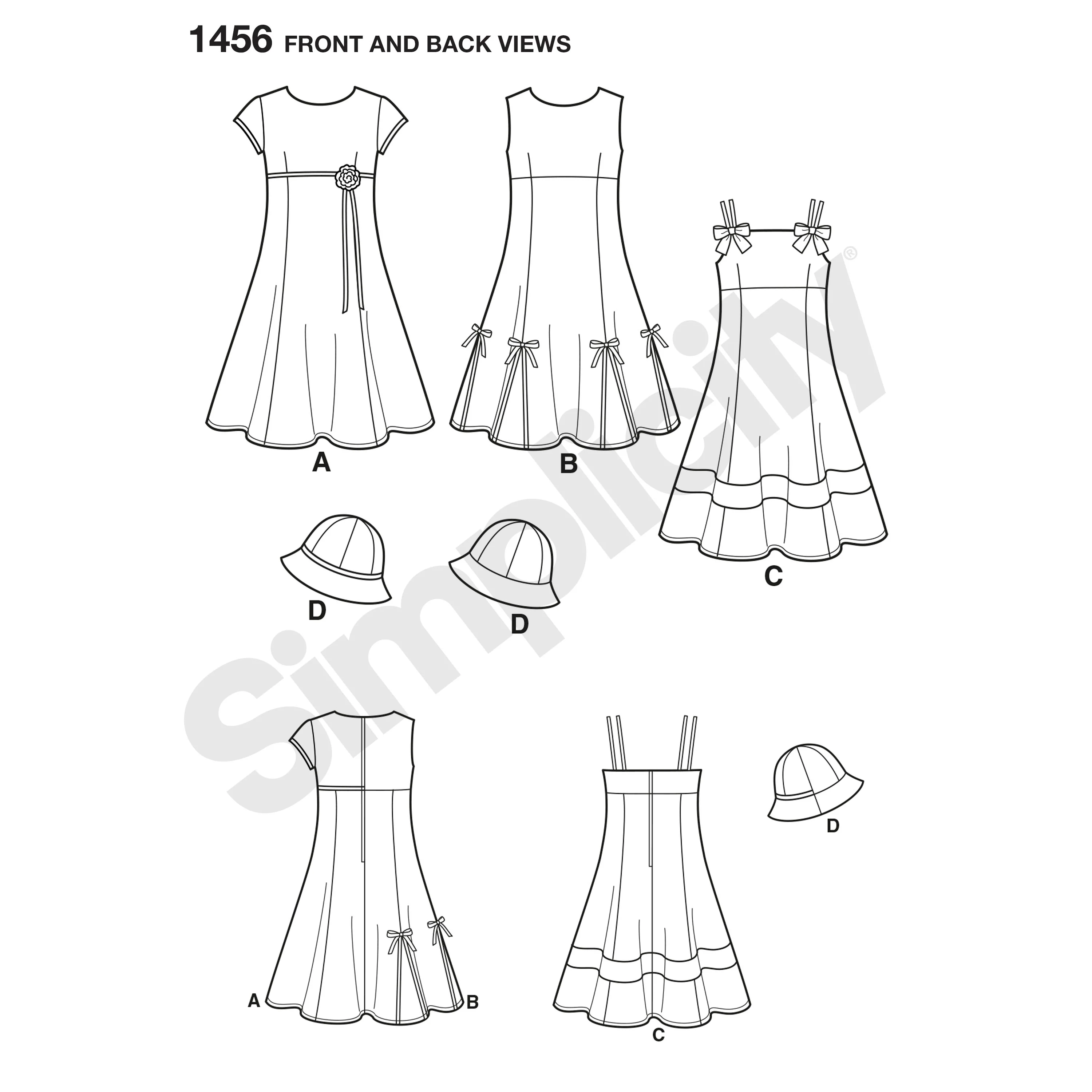 Simplicity Child/Teens Dresses and Hat S1456 - Image 4