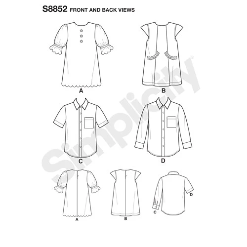 Simplicity Children's Dress and Shirt S8852 - Image 7