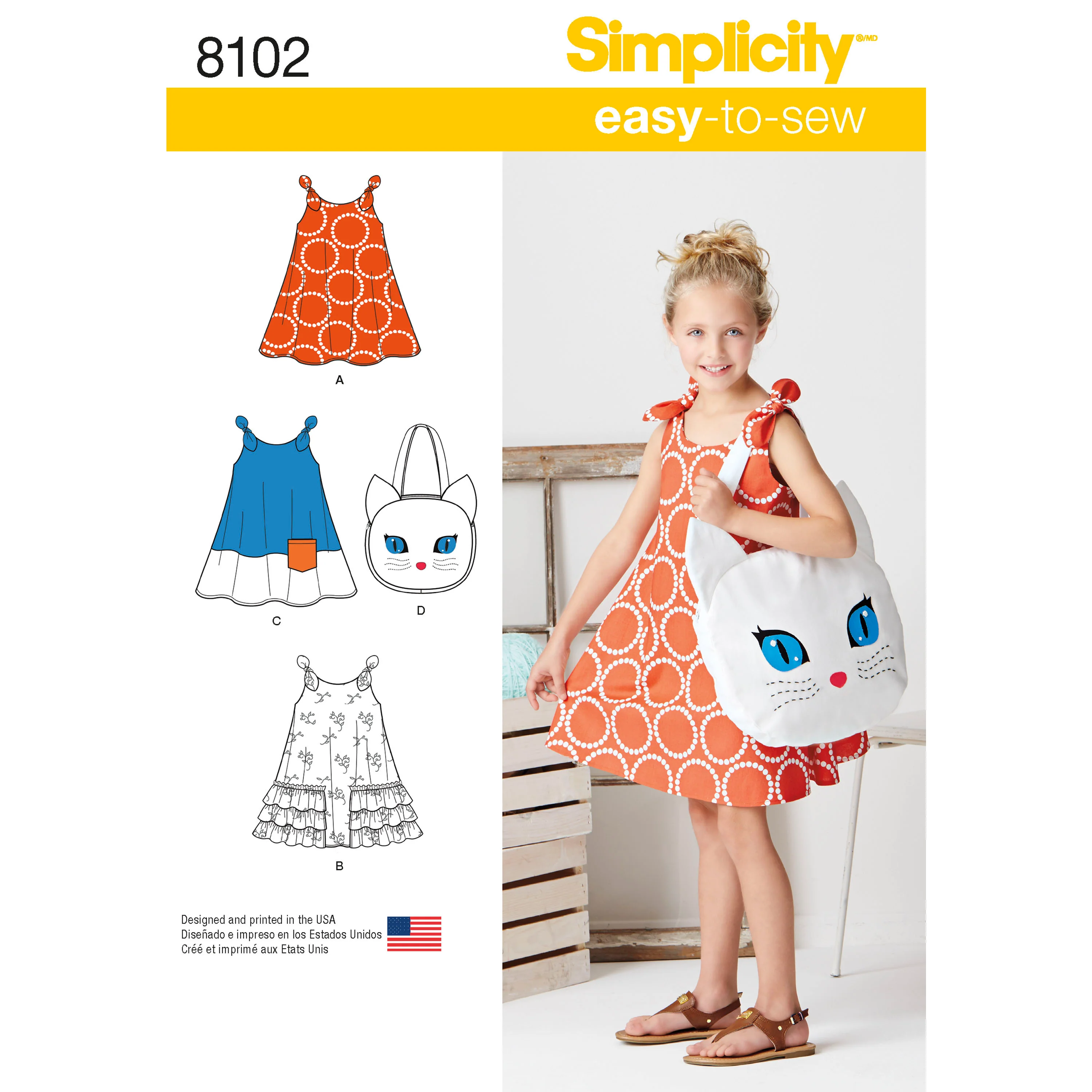 Simplicity Childs Sundress and Tote S8102 - Image 2