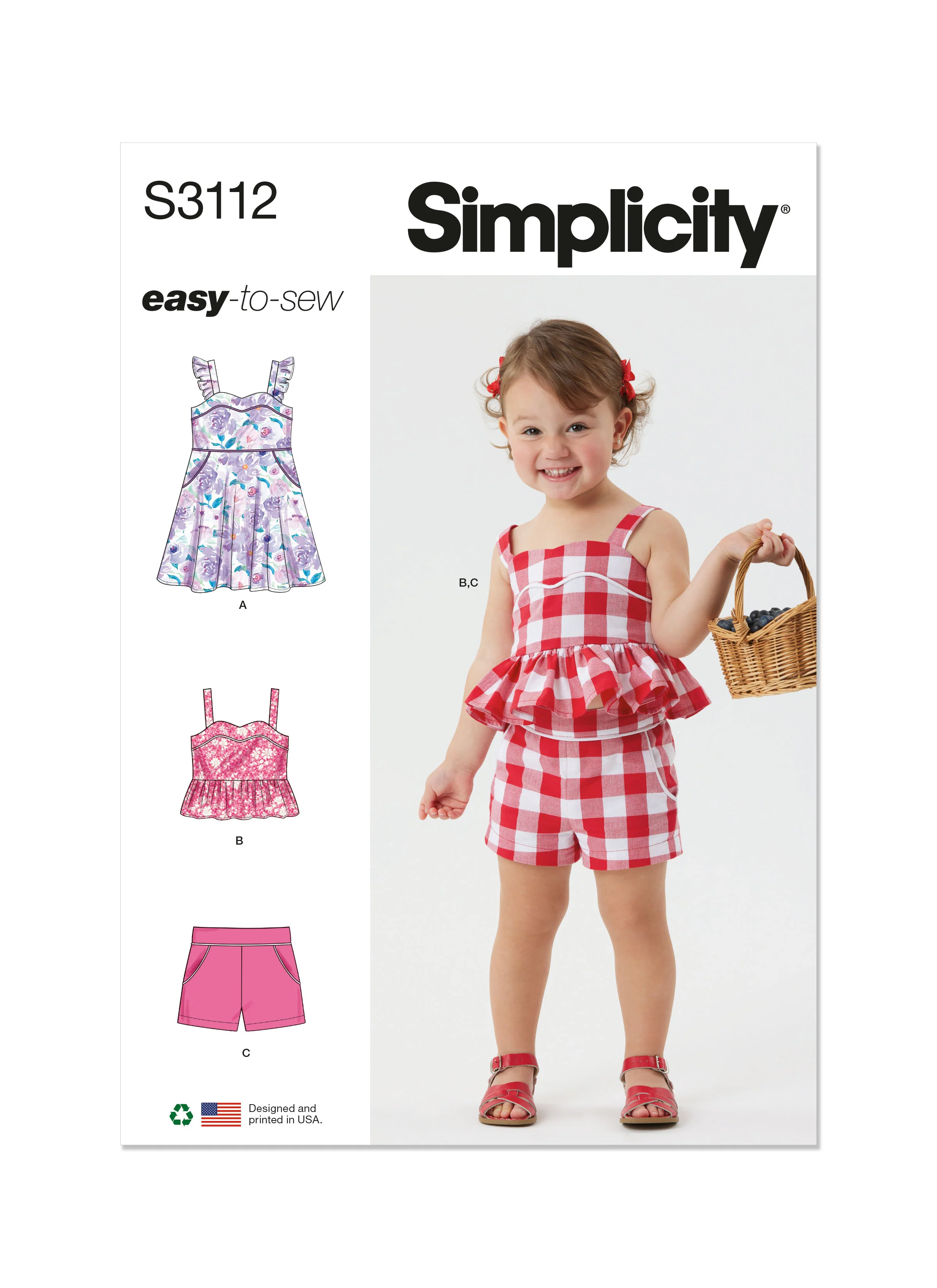 Simplicity Toddlers' Dress, Top and Shorts S3112 - Image 2