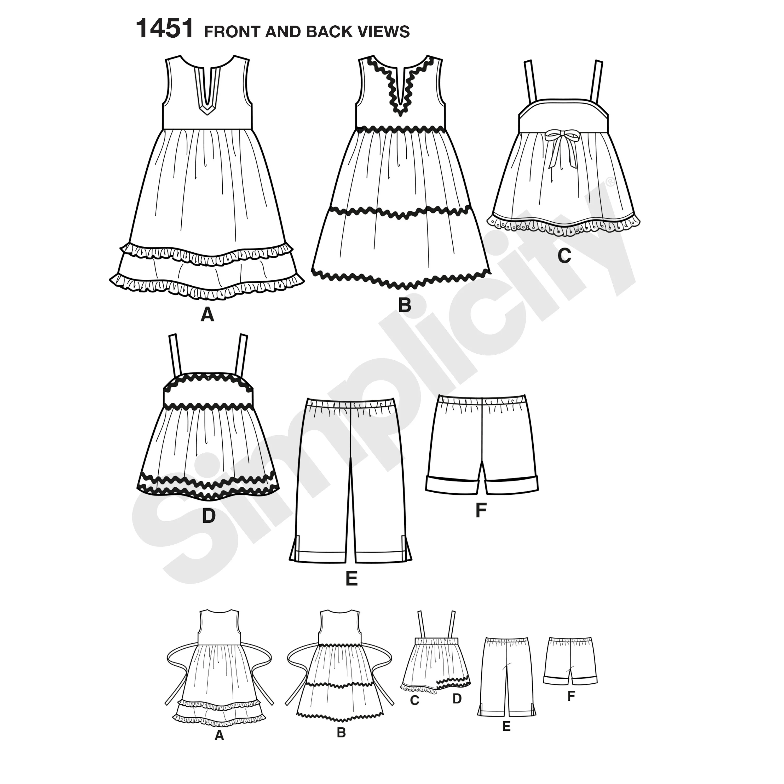 Simplicity Dress, Top, Trousers/Shorts S1451 - Image 3