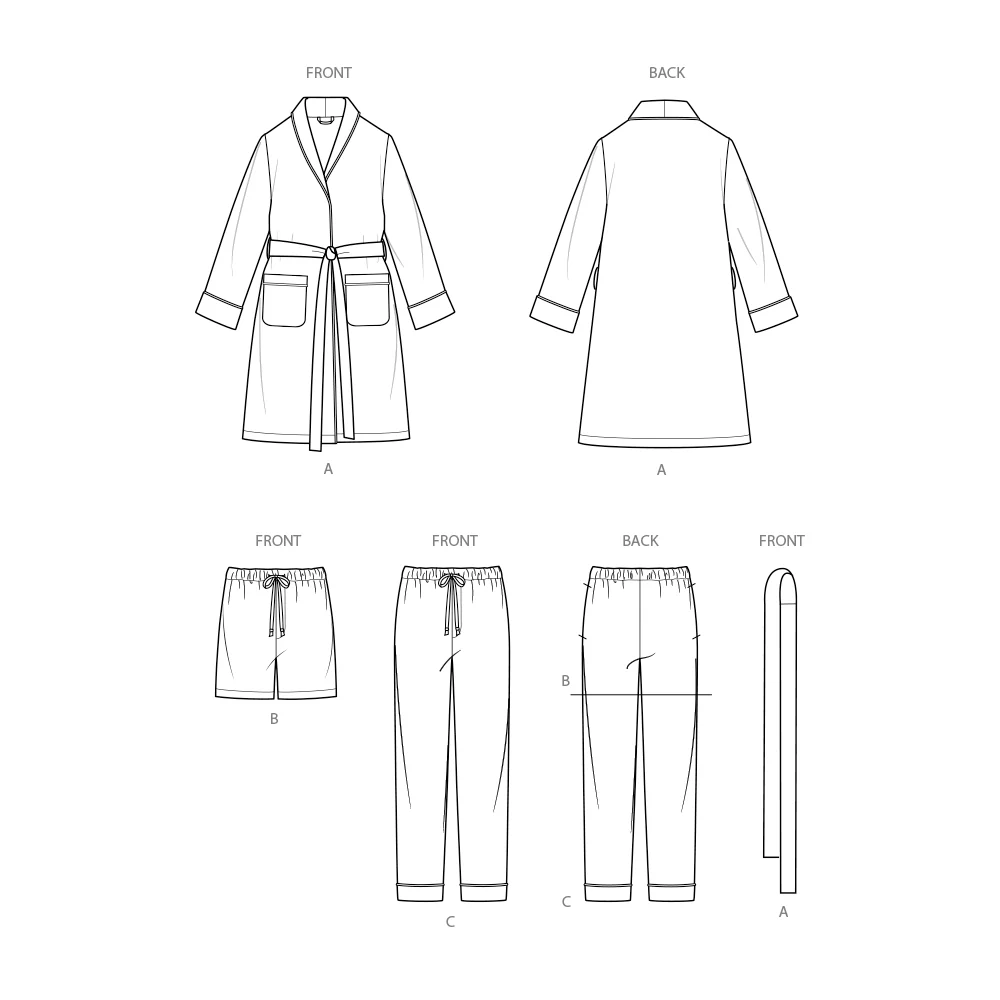 Simplicity Girls' and Boys' and Adults' Robe, Shorts and Trousers S3109 - Image 9
