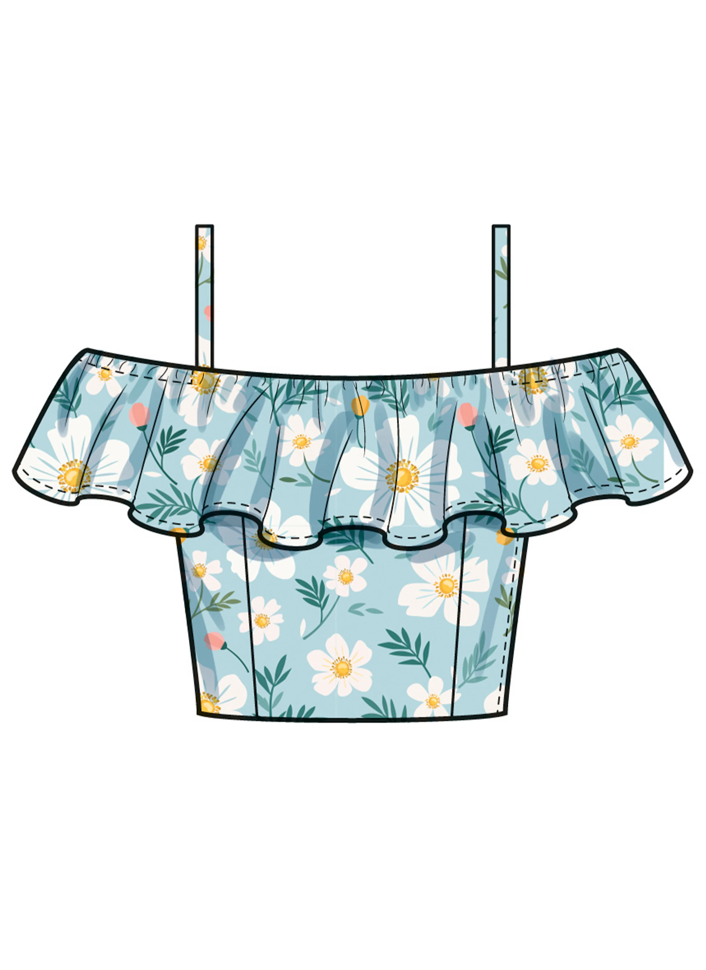 Simplicity Girls' Ruffle Top and Skirt S3148 - Image 7