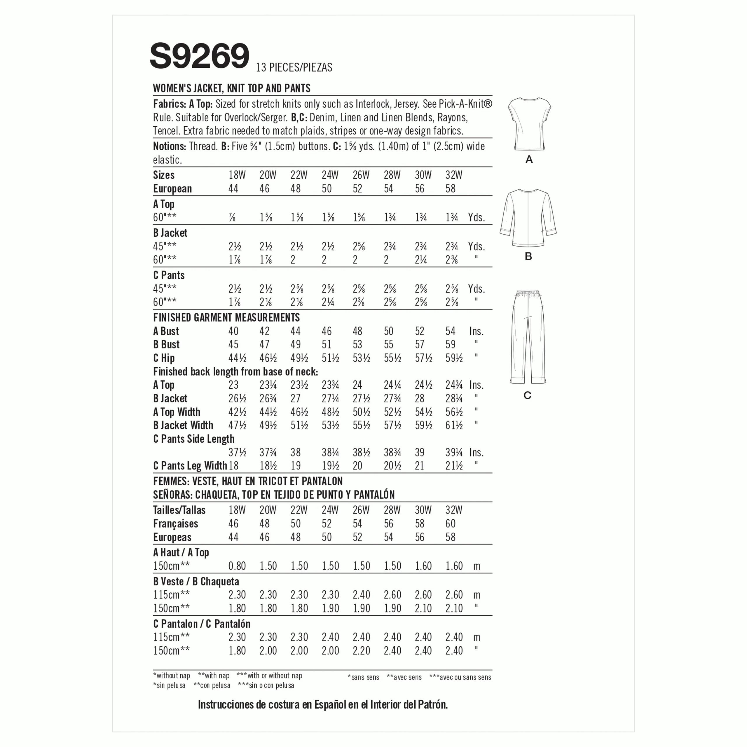 Simplicity Jacket, Top and Trousers S9269 - Image 8