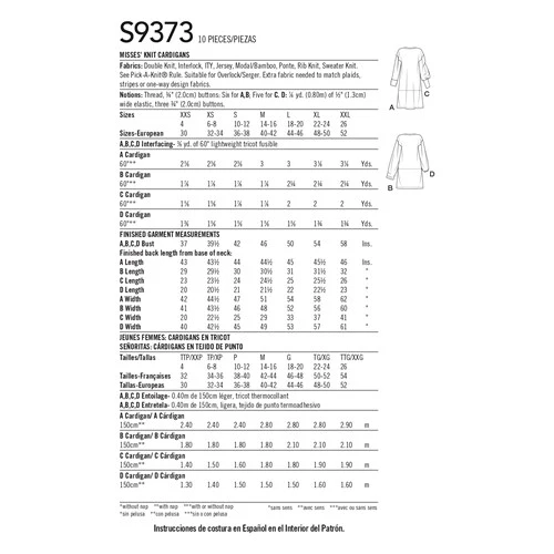 Simplicity Knit Cardigans S9373 - Image 9