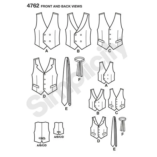 Simplicity Men/Boys Vests and Ties S4762 - Image 5