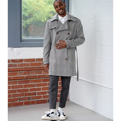 Simplicity Men's Trench Coats S9389 - Image 5