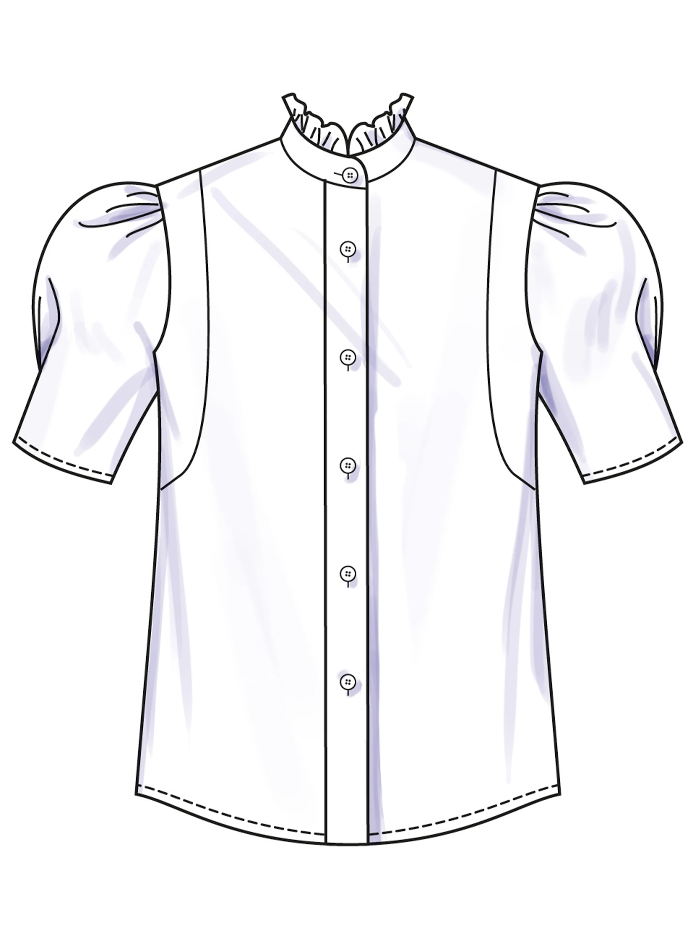 Simplicity Ruffled Button Front Top S3134 - Image 4