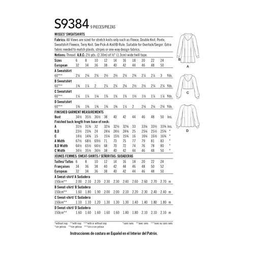 Simplicity Sweatshirt and Hoodie S9384 - Image 10