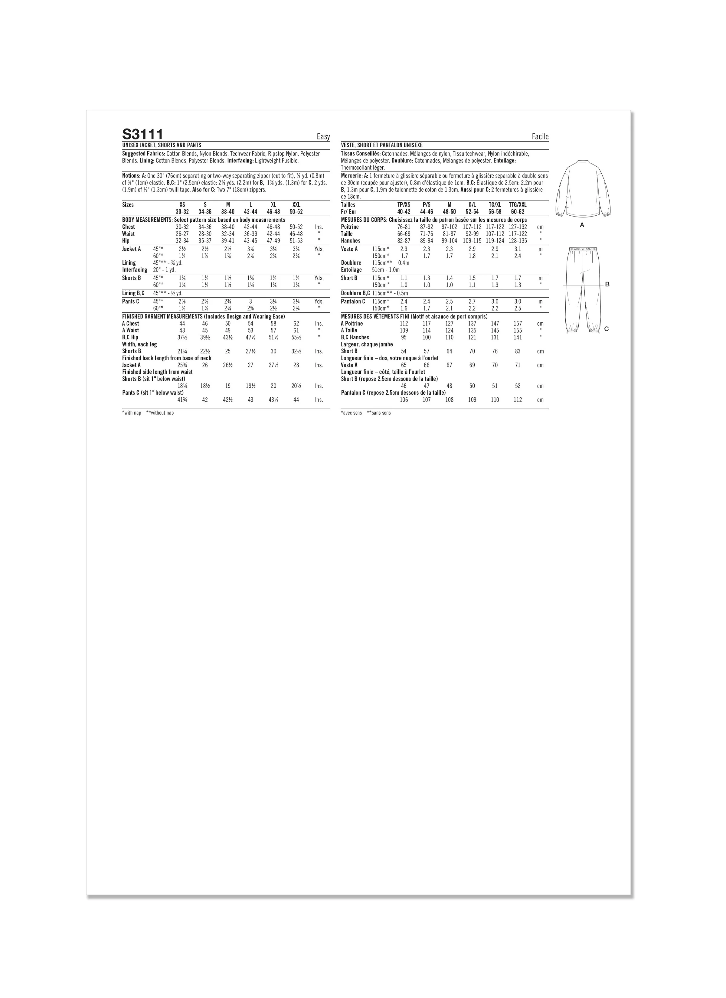 Simplicity Unisex Jacket, Shorts and Trousers S3111 - Image 12