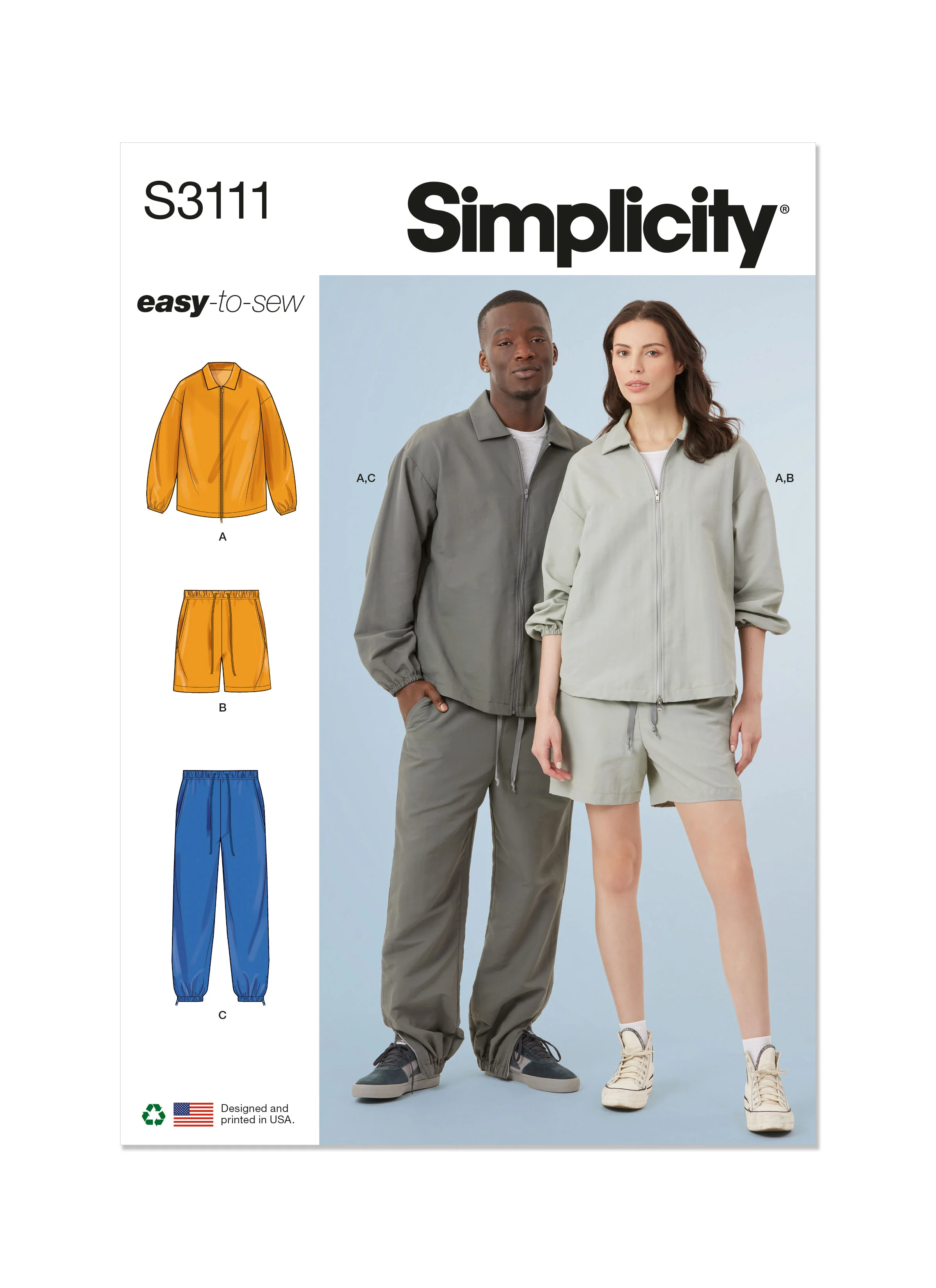 Simplicity Unisex Jacket, Shorts and Trousers S3111 - Image 2