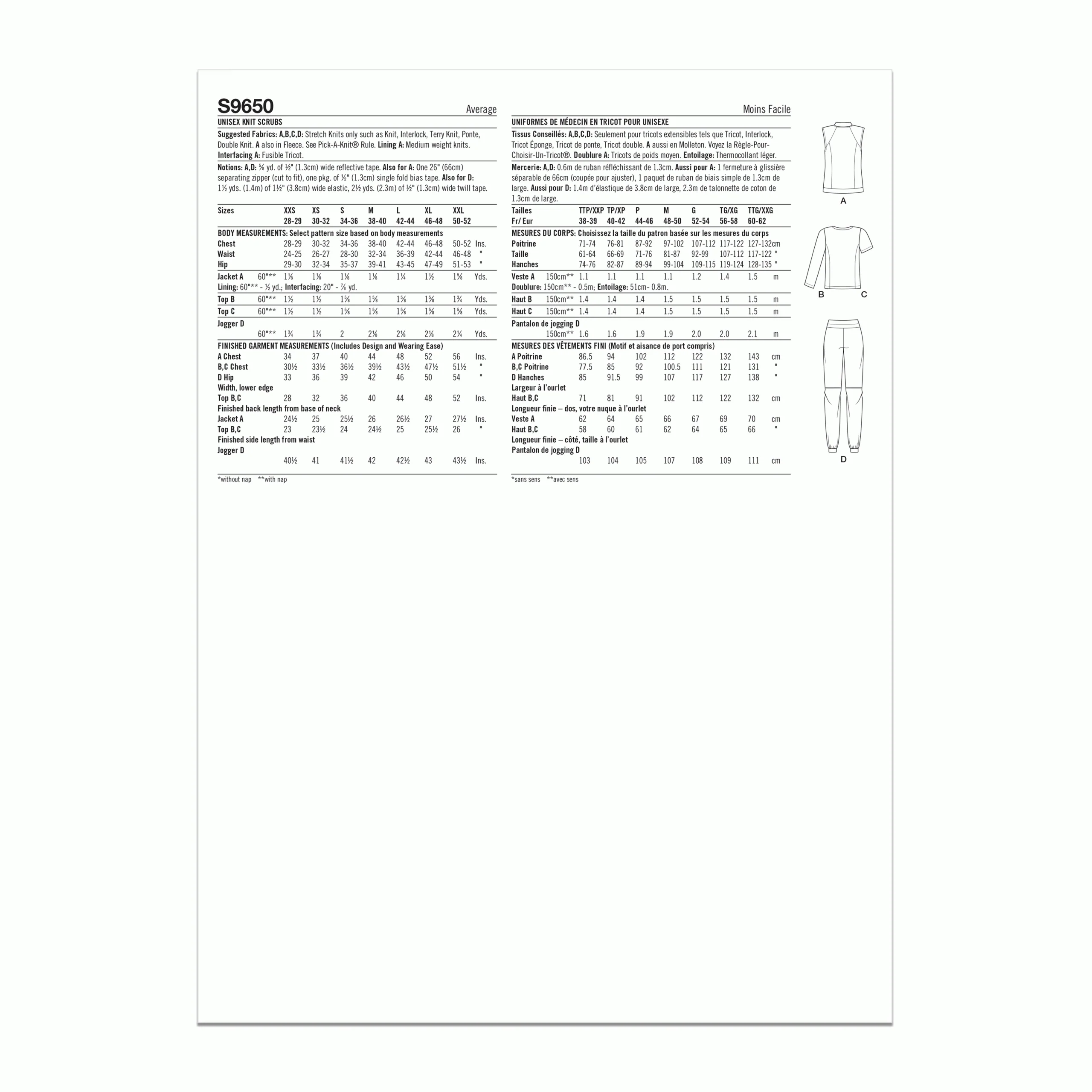 Simplicity Unisex Knit Scrubs S9650 - Image 8