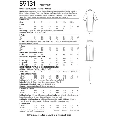 Simplicity Unisex Sleepwear and Robe S9131 - Image 4