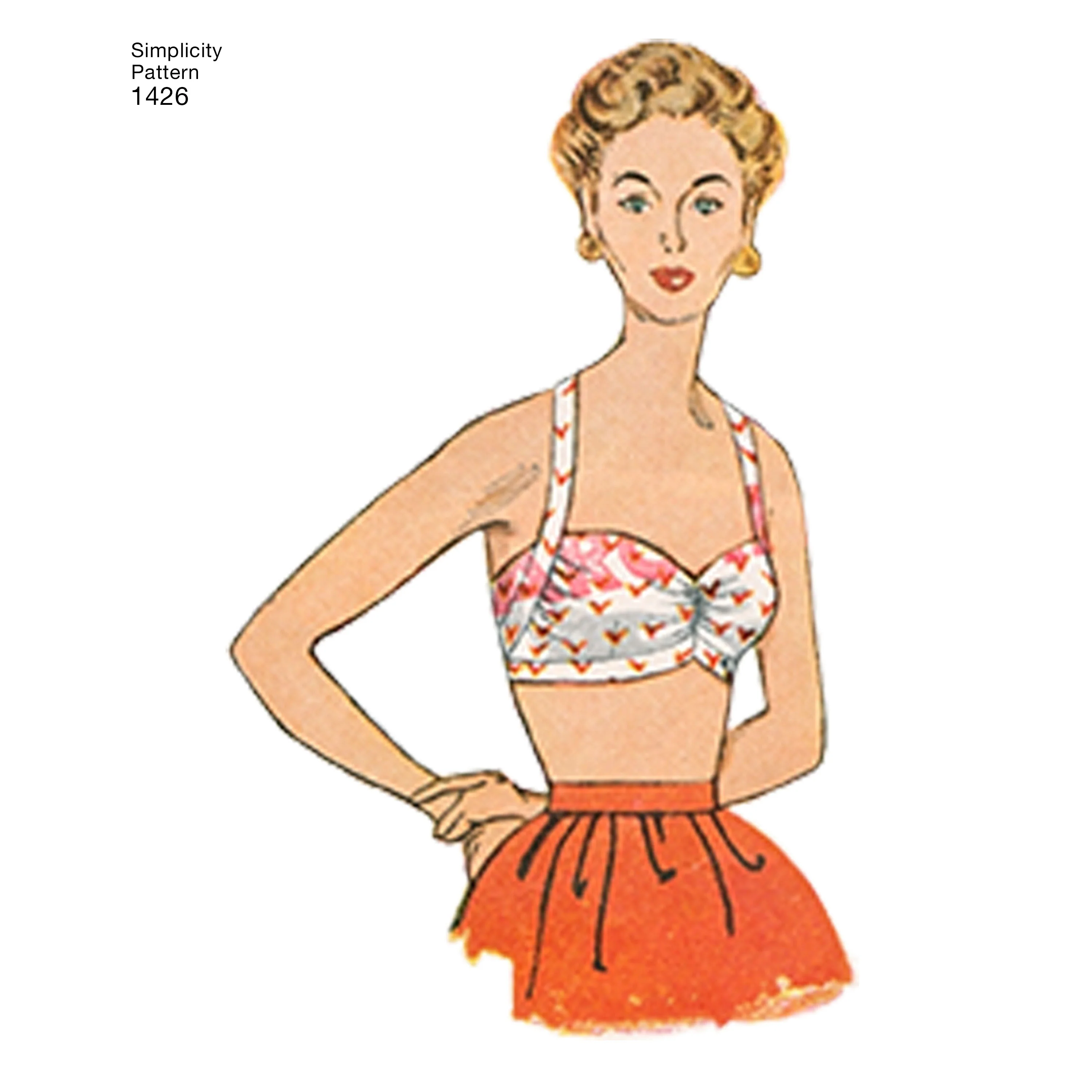 Simplicity Vintage 1950's Bra Tops S1426 - Image 5