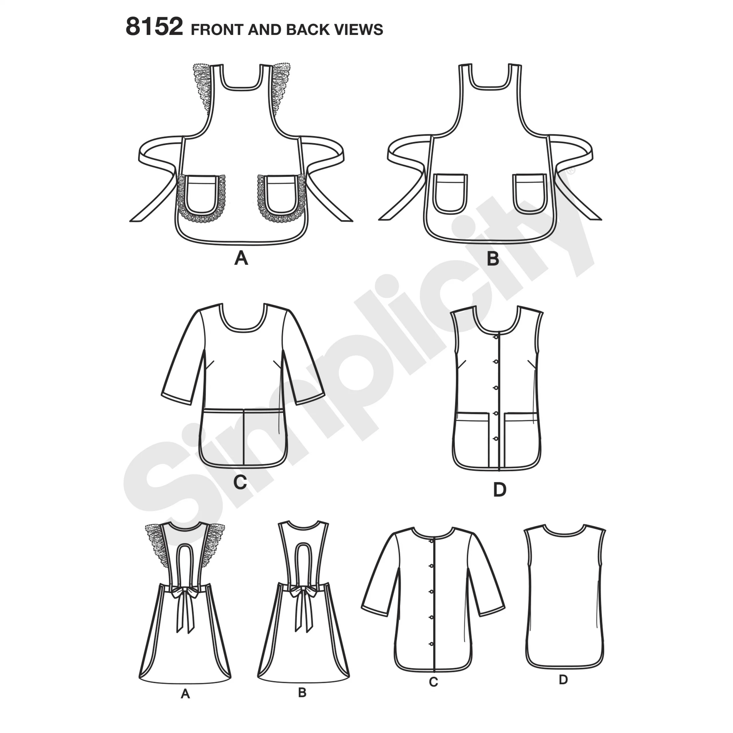Simplicity Vintage 1970's Aprons S8152 - Image 3