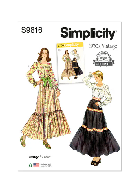 Simplicity Vintage Blouse & Skirt S9816 - Image 2