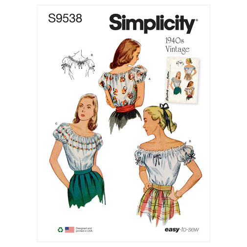 Simplicity Vintage Blouses S9538 - Image 2
