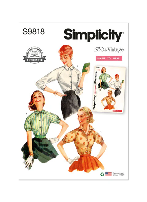 Simplicity Vintage Blouses S9818 - Image 2