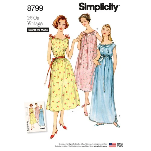 Simplicity Vintage Nightwear S8799 - Image 2